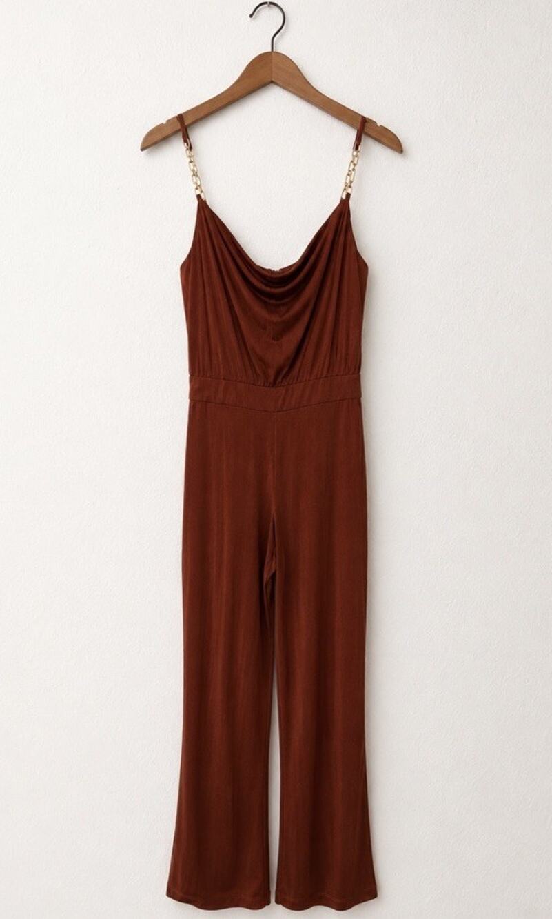 Jason Wu Emmet Cowl Neck Jumpsuit New Brown Sleeveless Extra Small